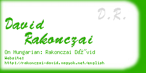 david rakonczai business card